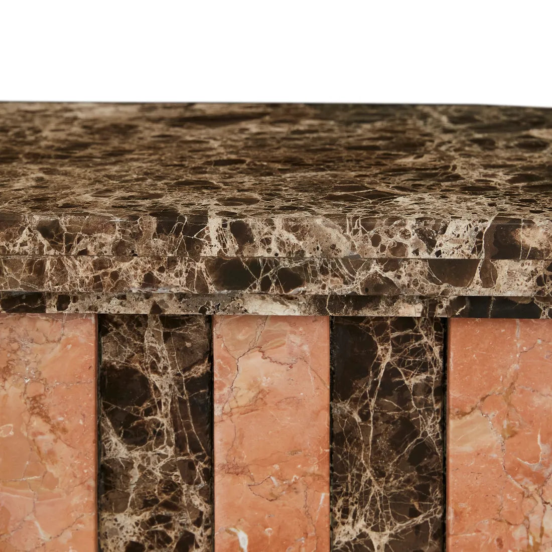 Zelda Marble Console - Emperador Marble - Satin Rosso Marble
