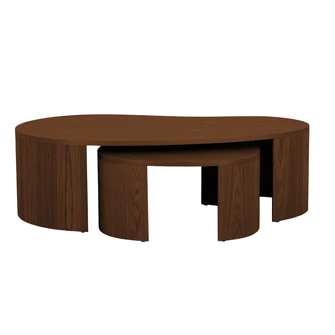 Oberon Curve Nest Of 2 Coffee Tables - Smoked Ash