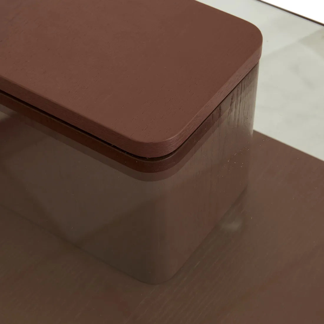Teddy Coffee Table - Clear Tempered Glass - Brick