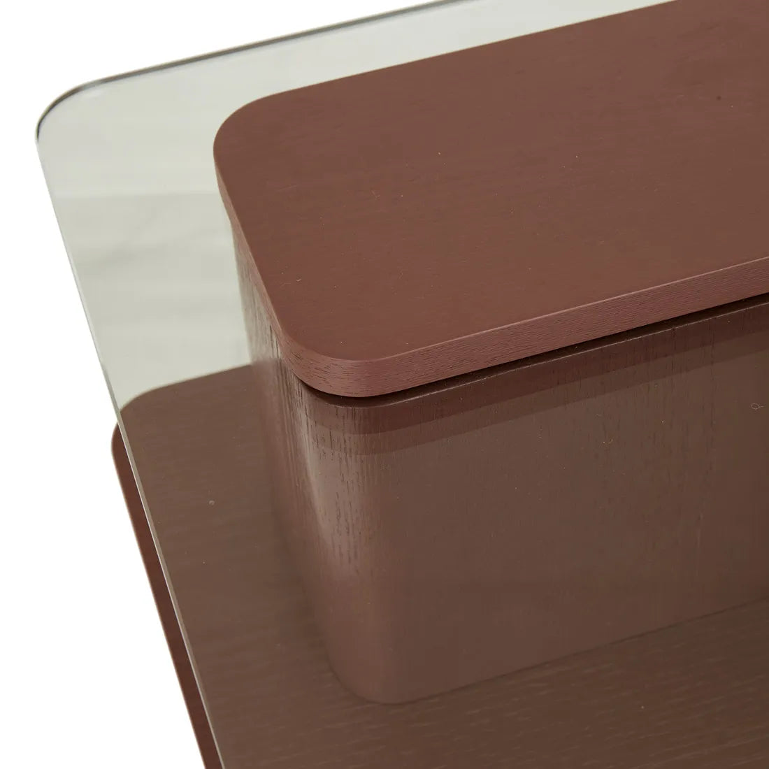Teddy Coffee Table - Clear Tempered Glass - Brick