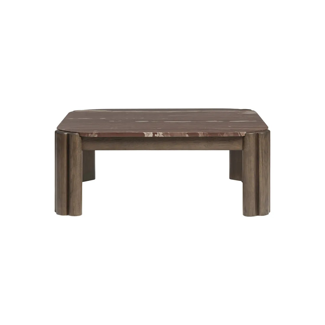 Ripple Marble Coffee Table - Berry Marble - Chocolate Oak