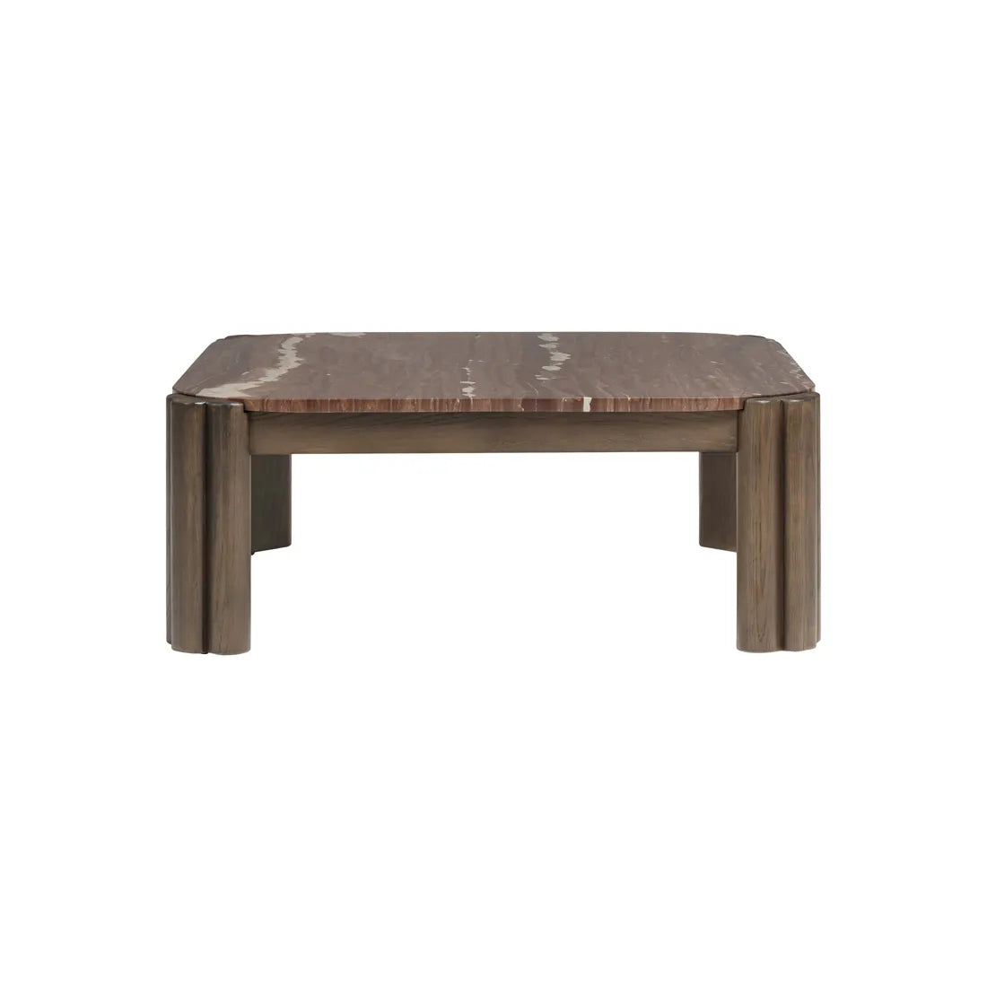Ripple Marble Coffee Table - Berry Marble - Chocolate Oak
