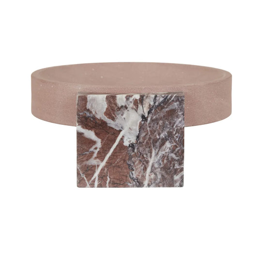 Rufus Hedra Bowl - Rosso Marble - Red Sandstone