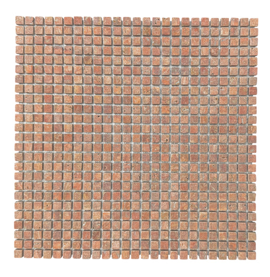 MINI SQUARE RED TRAVERTINE TUMBLED 10