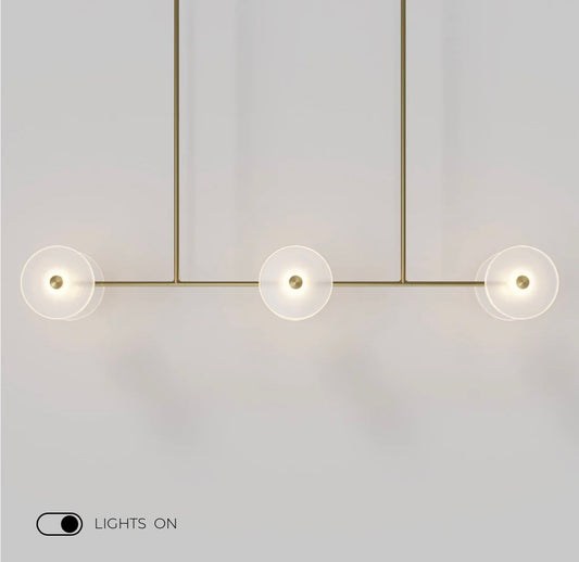 Coral Linear Rod (6) Brass Clear glass