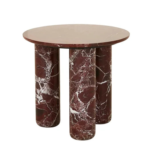 Atlas Orbit Side Table - Rouge Marble