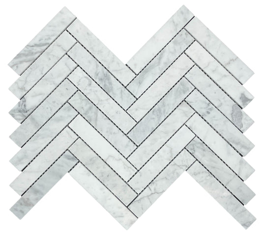 HERRINGBONE CARRARA HONED CHIP