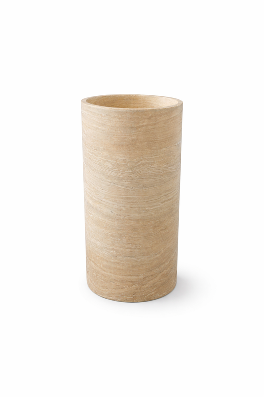 Natural Travertine Pedestal Basin | Luxury Stone Bathroom Basin