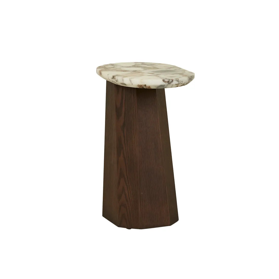Silo Marble Side Table - Tobacco Ash - Matt Ocean Marble
