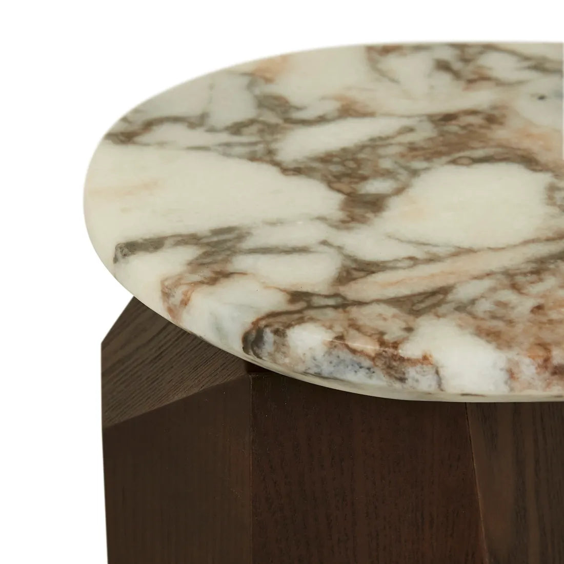 Silo Marble Side Table - Tobacco Ash - Matt Ocean Marble