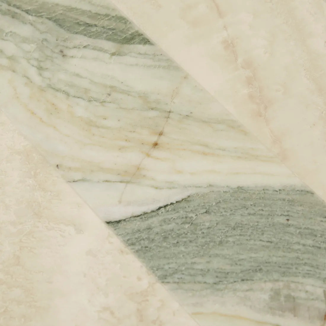 Zelda Marble Side Table - Marine Marble - Natural Travertine