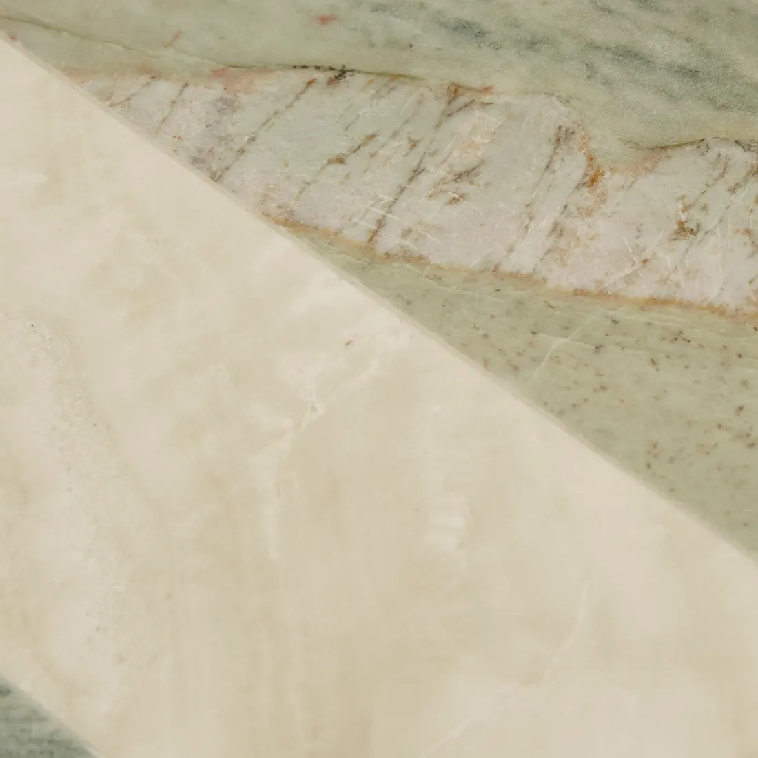 Zelda Marble Side Table - Marine Marble - Natural Travertine