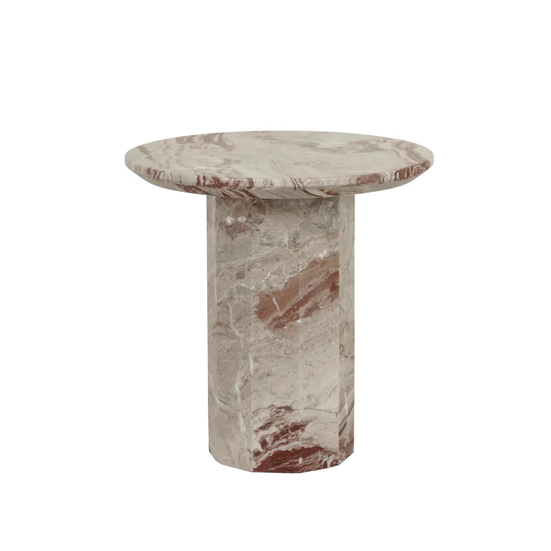 Atlas Decagon Side Table - Monica Red Marble