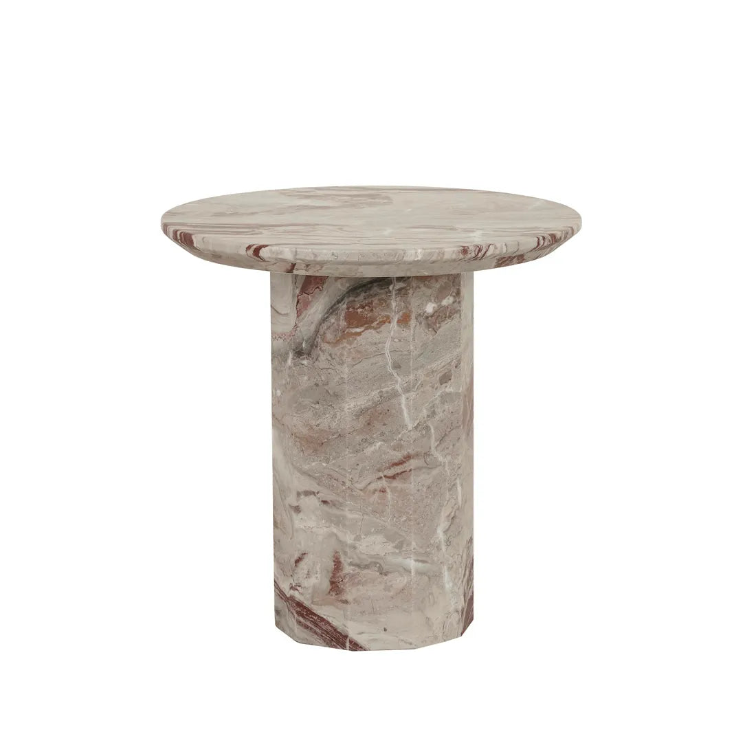Atlas Decagon Side Table - Monica Red Marble