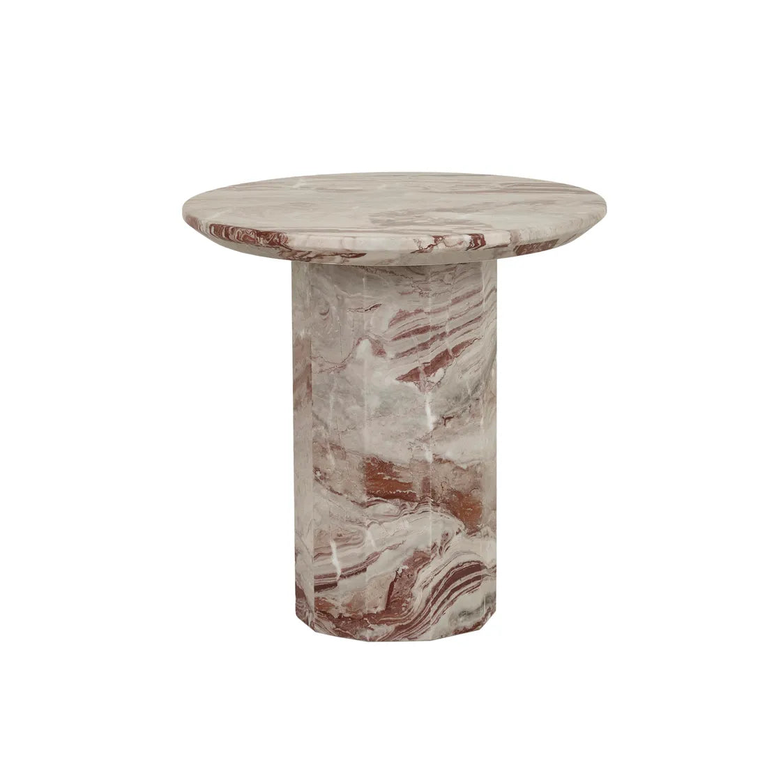 Atlas Decagon Side Table - Monica Red Marble