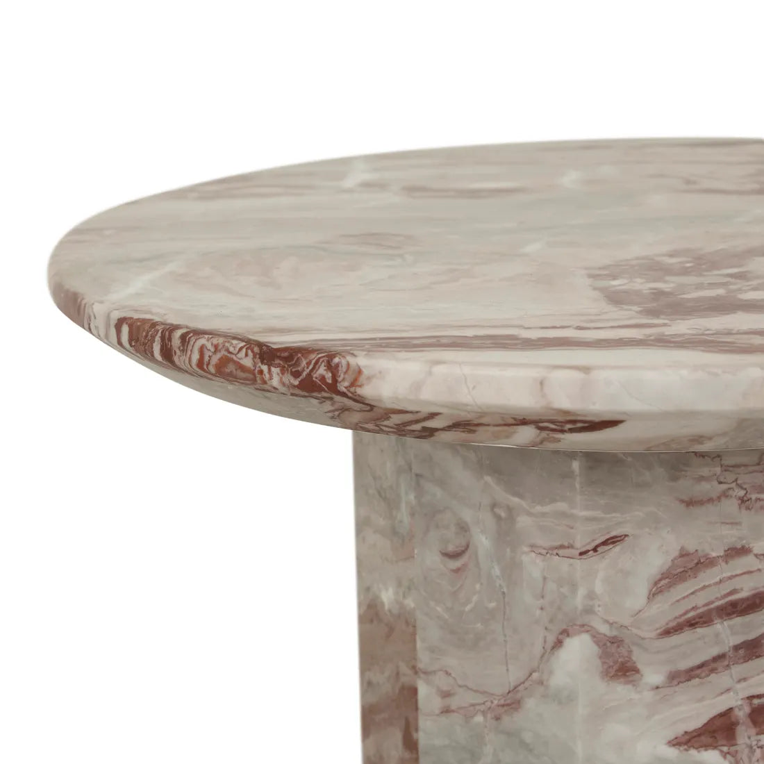 Atlas Decagon Side Table - Monica Red Marble