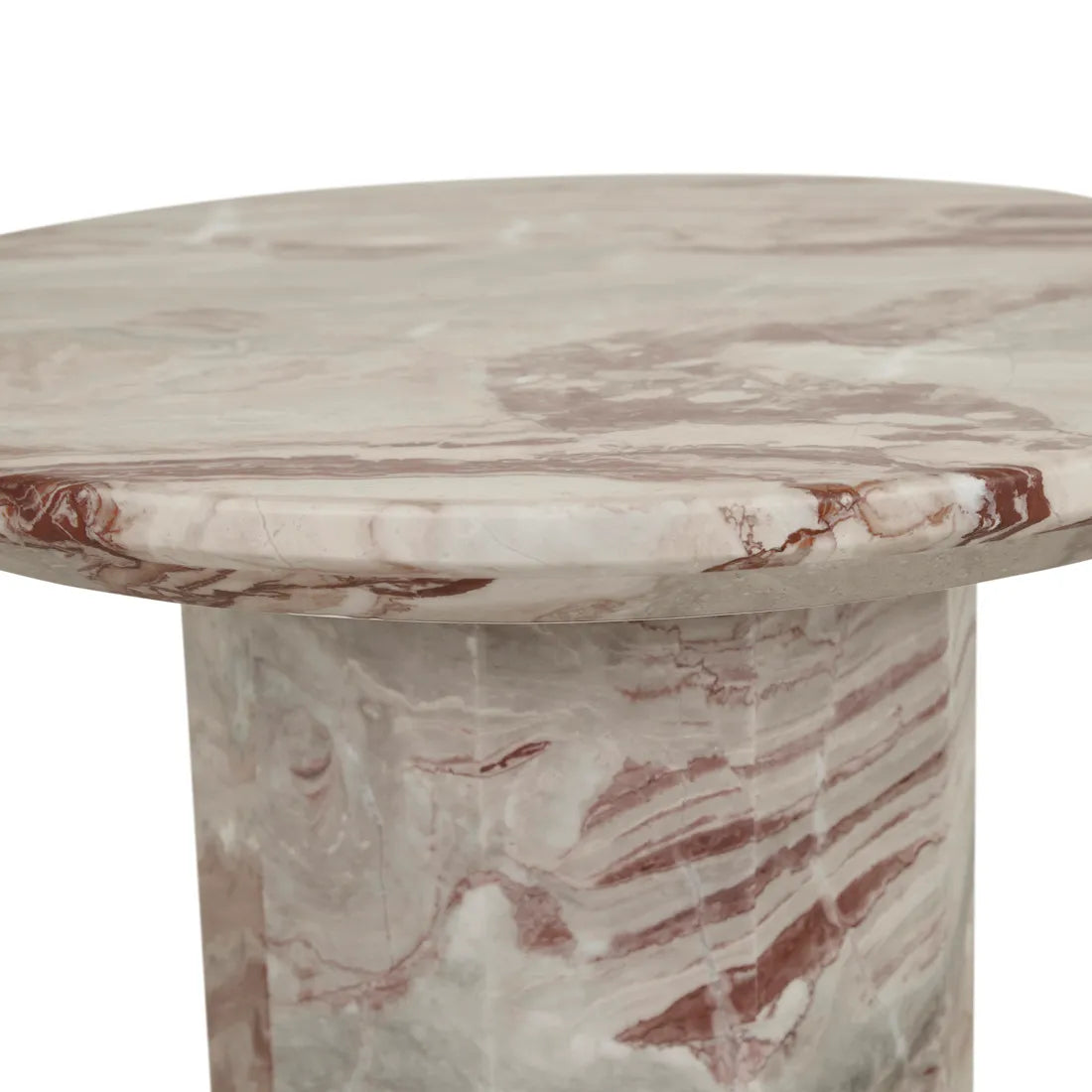 Atlas Decagon Side Table - Monica Red Marble