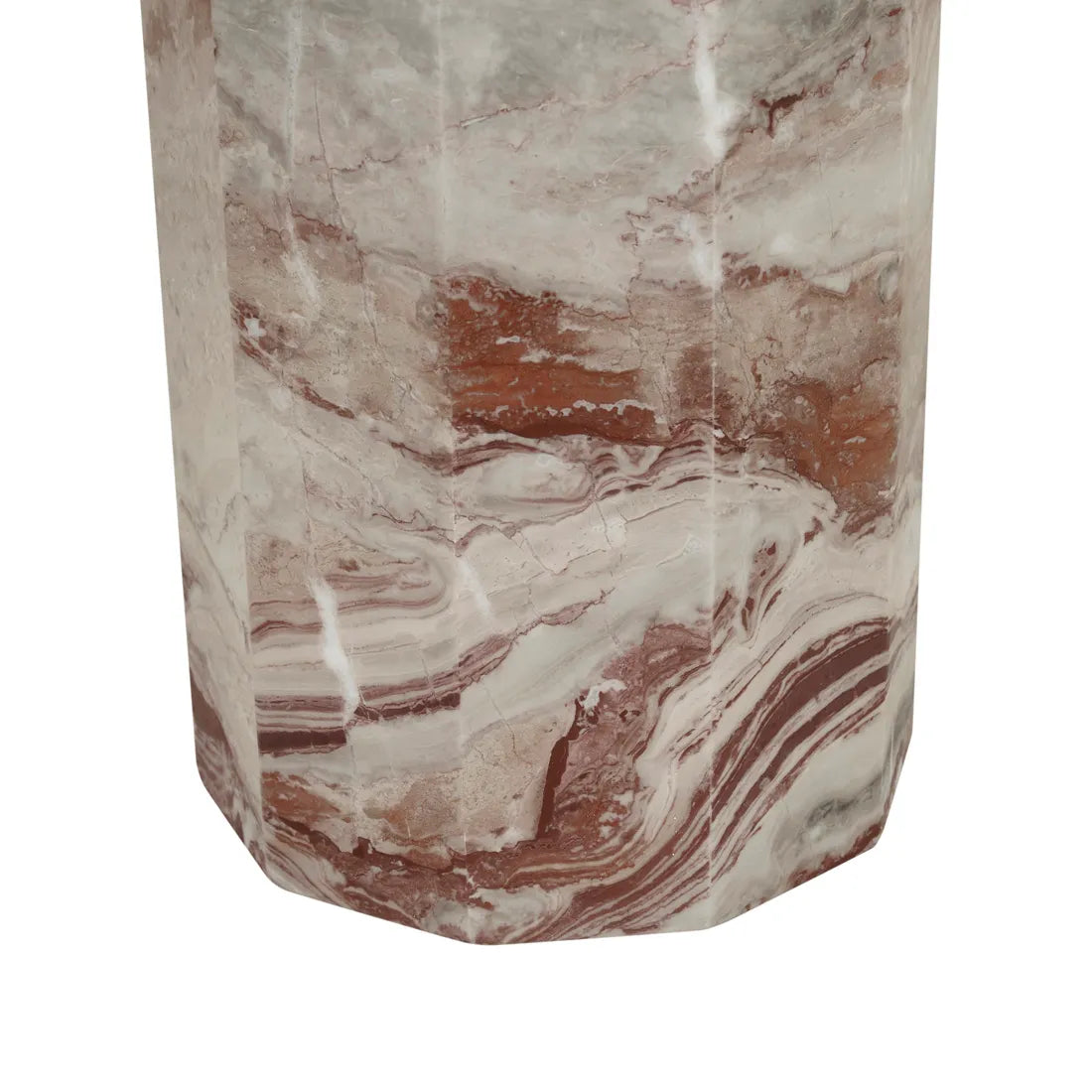 Atlas Decagon Side Table - Monica Red Marble