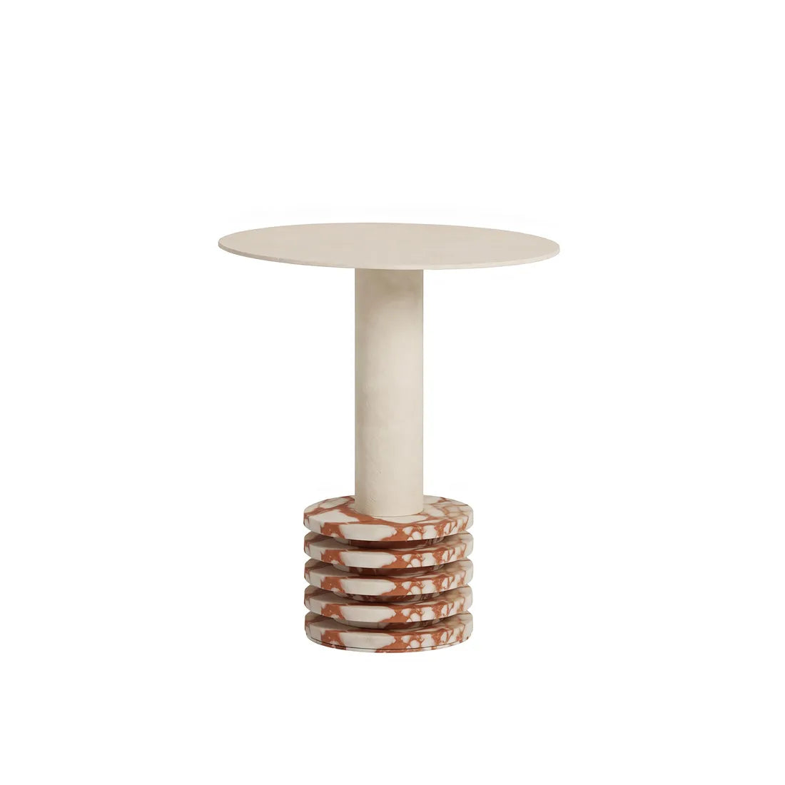 Halo Marble Side Table - Satin Calacutta Rosa - Warm Clay