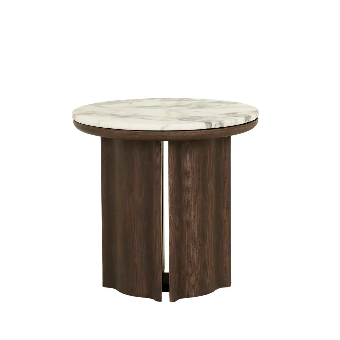 Leon Marble Side Table - Matt Ocean Marble - Tobacco Ash
