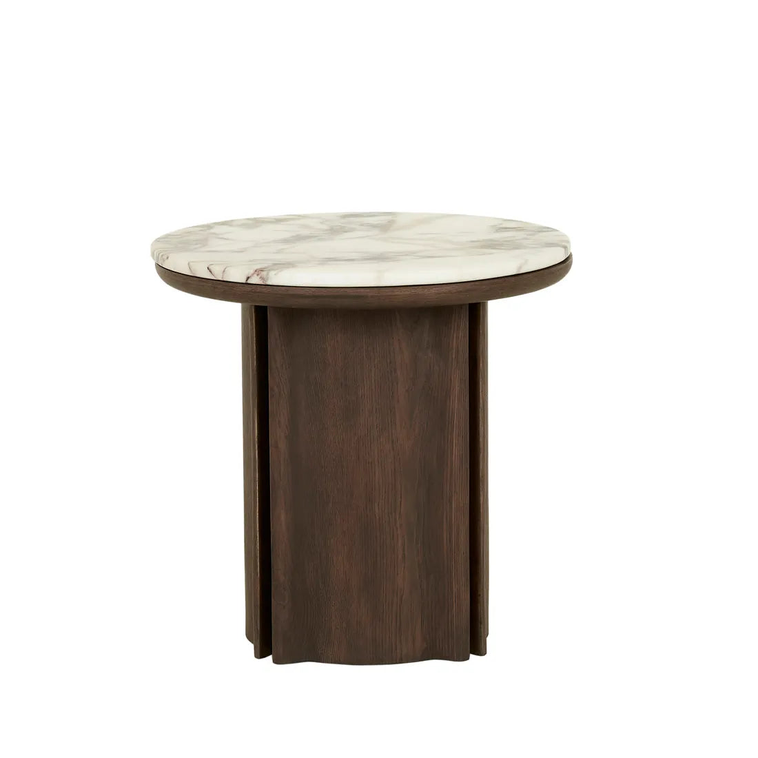 Leon Marble Side Table - Matt Ocean Marble - Tobacco Ash