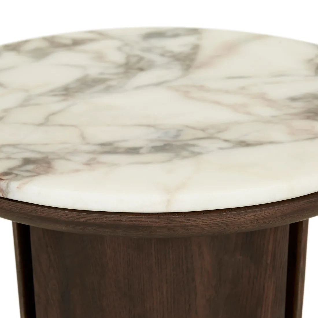 Leon Marble Side Table - Matt Ocean Marble - Tobacco Ash