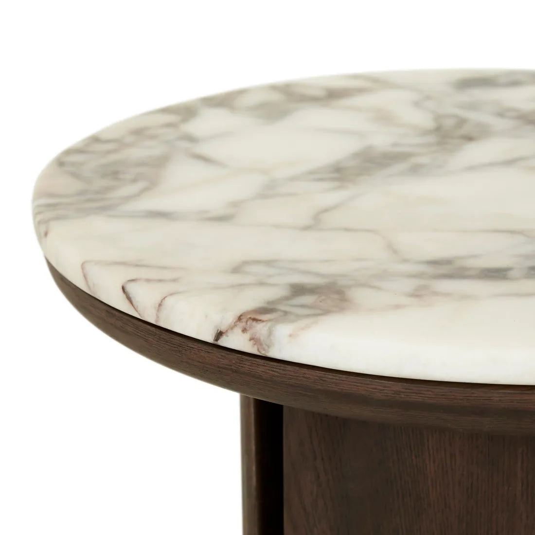 Leon Marble Side Table - Matt Ocean Marble - Tobacco Ash