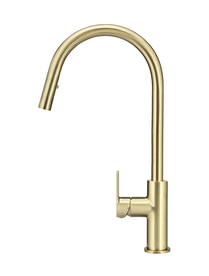 MEIR ROUND PADDLE PICCOLA PULL OUT KITCHEN MIXER TAP