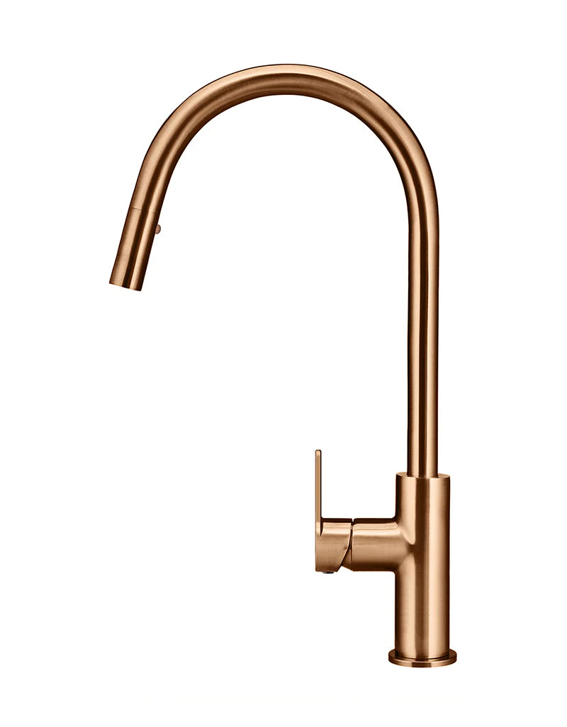 MEIR ROUND PADDLE PICCOLA PULL OUT KITCHEN MIXER TAP