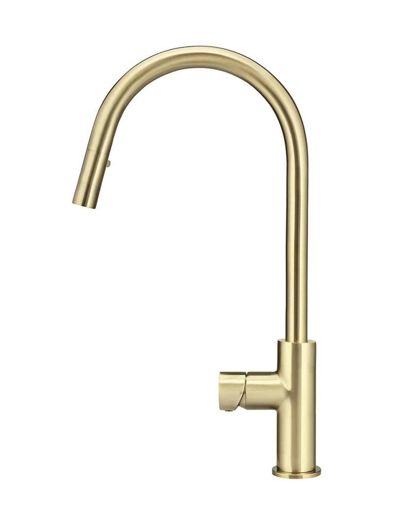 MEIR ROUND PINLESS PICCOLA PULL OUT KITCHEN MIXER TAP