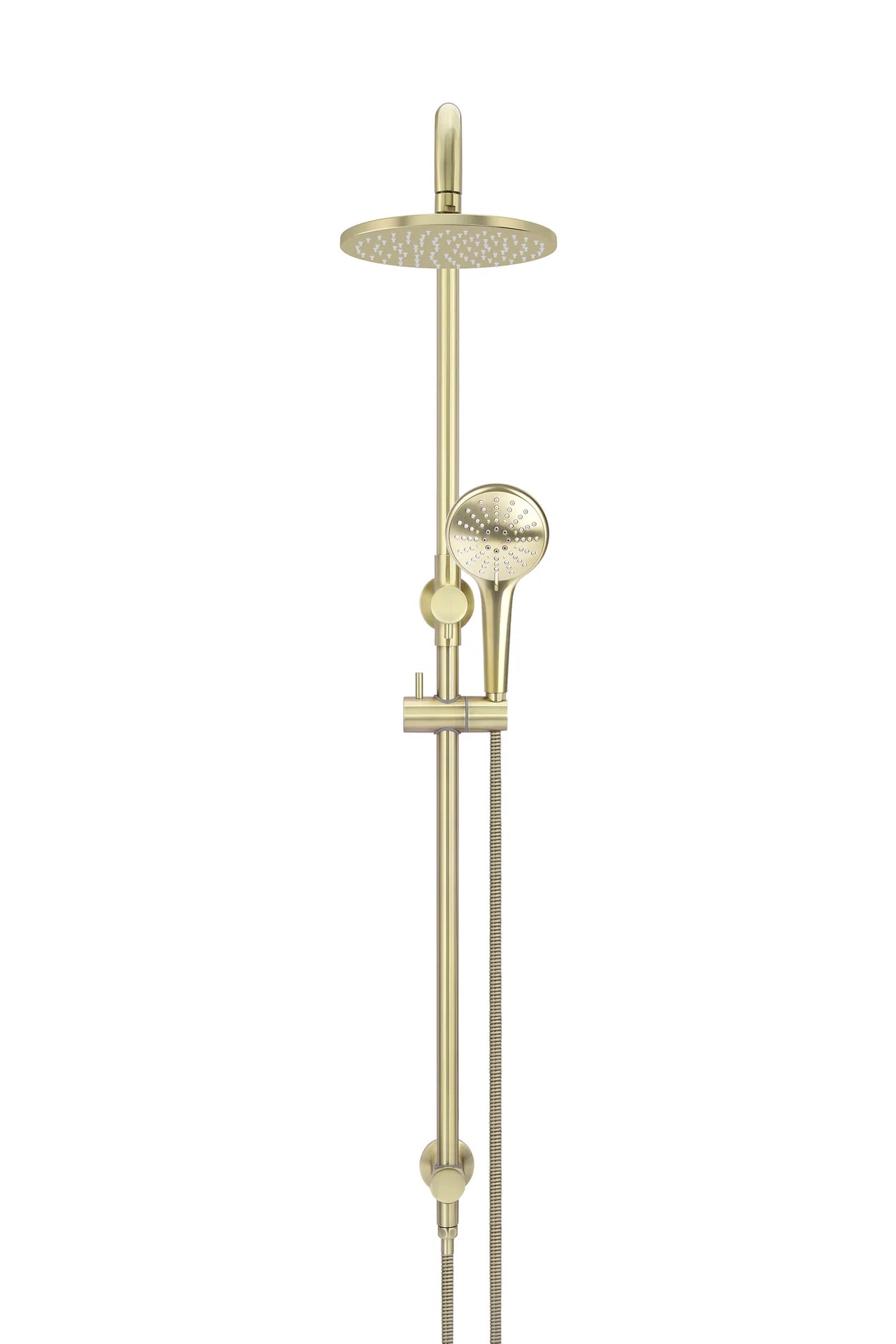 MEIR ROUND COMBINATION SHOWER RAIL 200MM ROSE, THREE FUNCTION HAND SHOWER