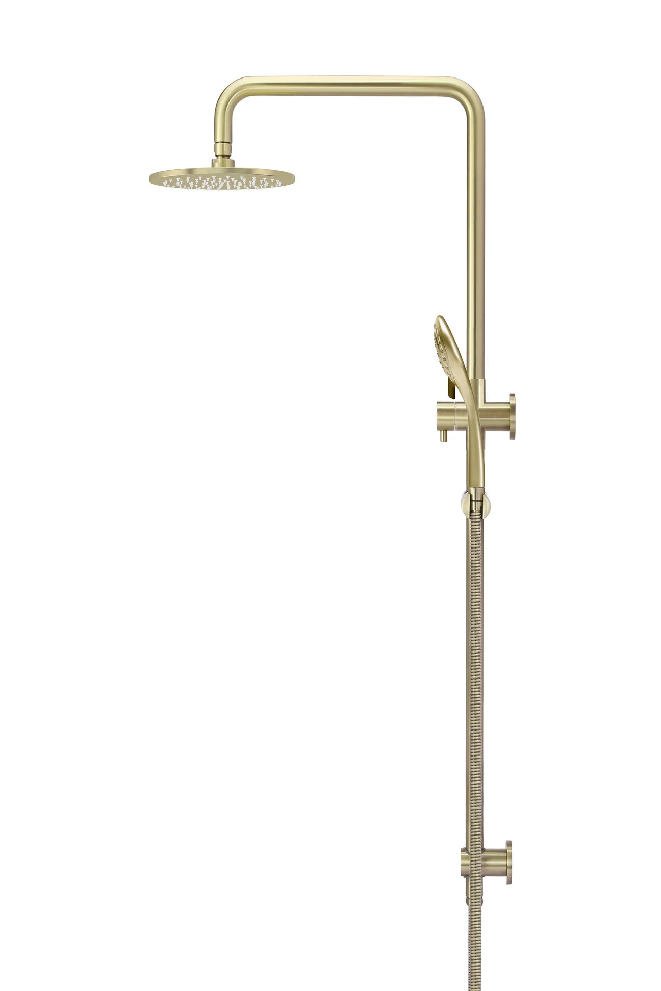 MEIR ROUND COMBINATION SHOWER RAIL 200MM ROSE, THREE FUNCTION HAND SHOWER