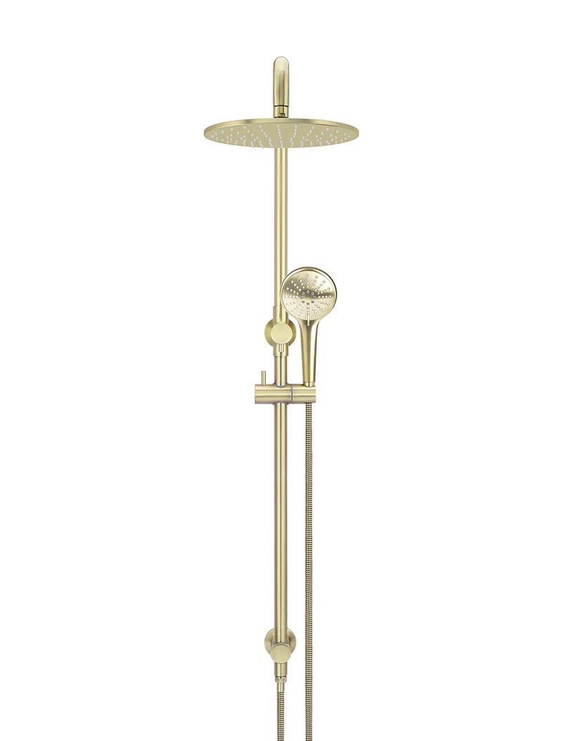MEIR ROUND COMBINATION SHOWER RAIL 300MM ROSE, THREE FUNCTION HAND SHOWER