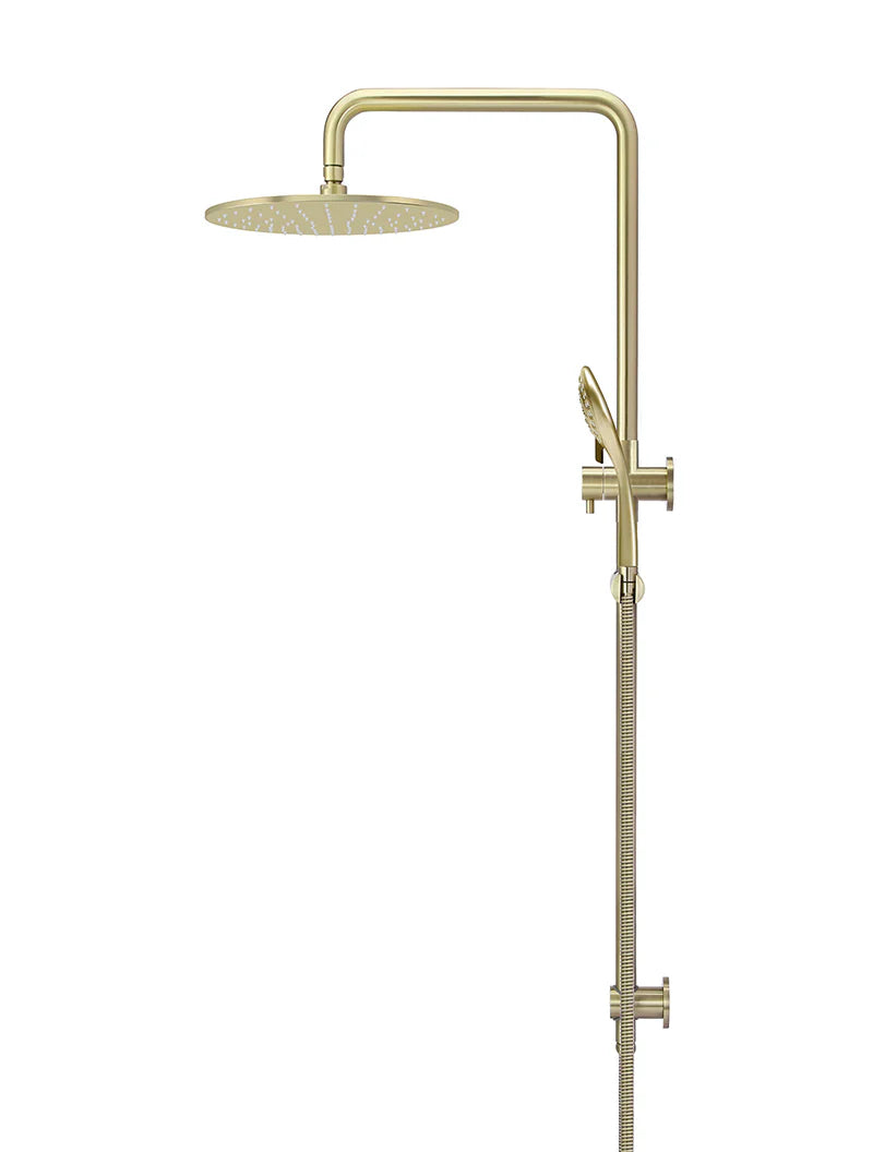 MEIR ROUND COMBINATION SHOWER RAIL 300MM ROSE, THREE FUNCTION HAND SHOWER