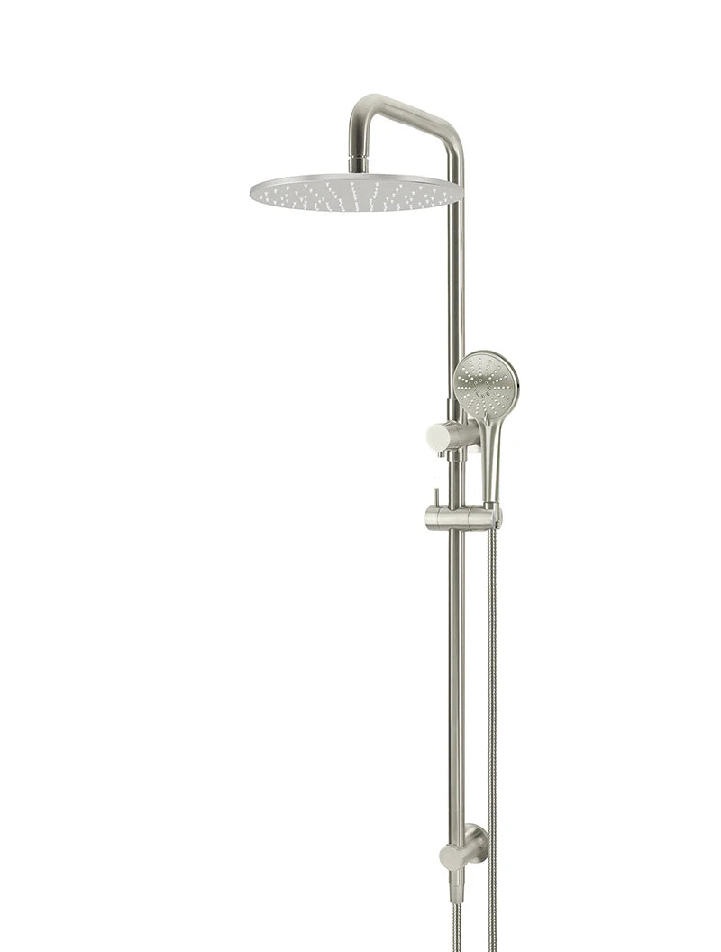 MEIR ROUND COMBINATION SHOWER RAIL 300MM ROSE, THREE FUNSTION HAND SHOWER
