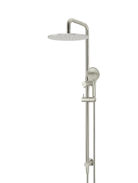 MEIR ROUND COMBINATION SHOWER RAIL 300MM ROSE, THREE FUNSTION HAND SHOWER