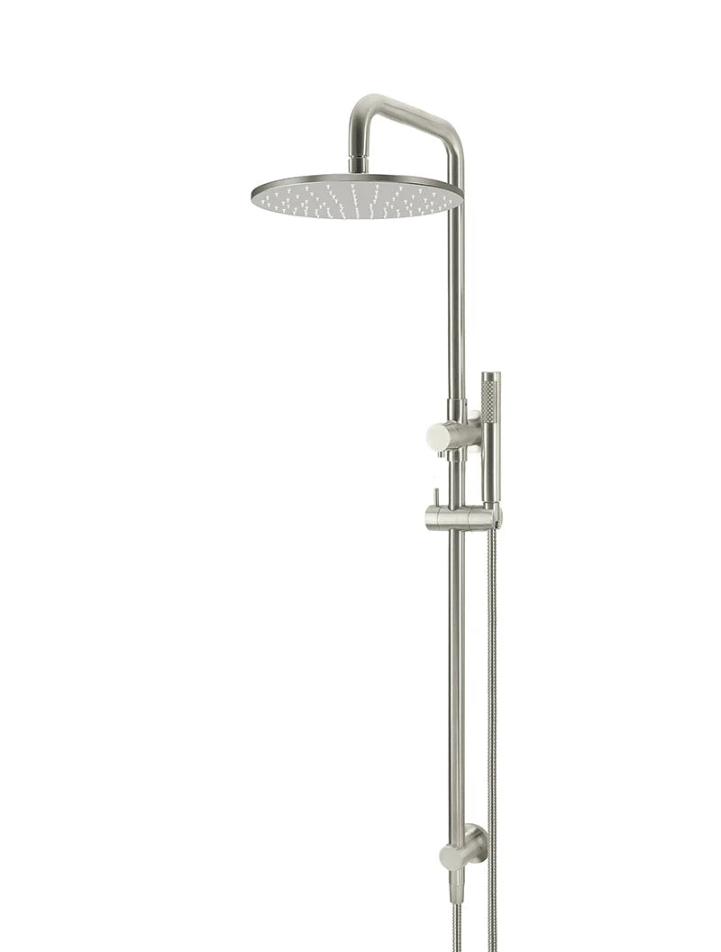 MEIR ROUND COMBINATION SHOWER RAIL, 300MM ROSE, SINGLE FUNCTION HAND SHOWER