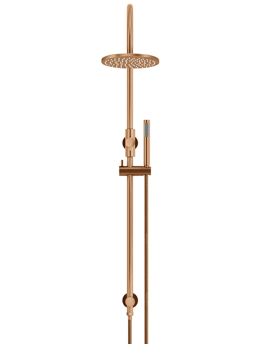 ROUND GOOSENECK SHOWER SET WITH 200MM ROSE, SINGLE-FUNCTION HAND SHOWER