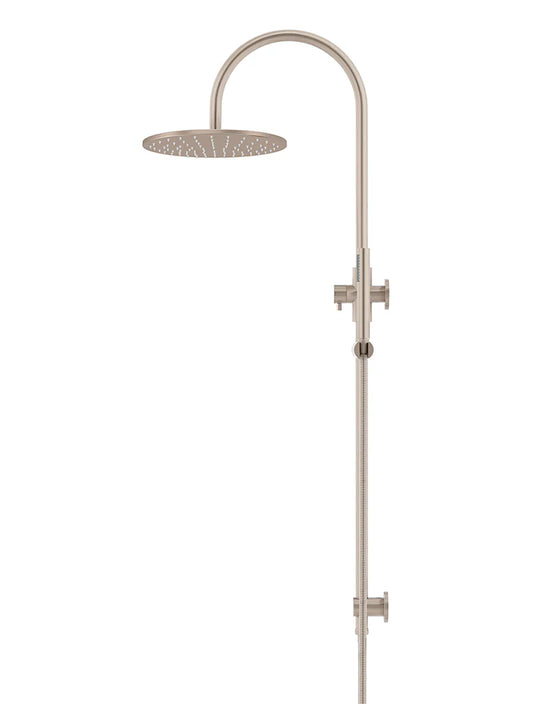 ROUND GOOSENECK SHOWER SET WITH 300MM ROSE, SINGLE-FUNCTION HAND SHOWER