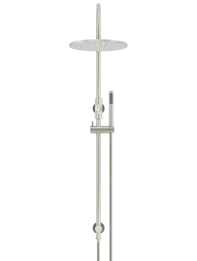 MEIR ROUND GOOSENECK SHOWER SET WITH 300MM ROSE, SINGLE-FUNCTION HAND SHOWER