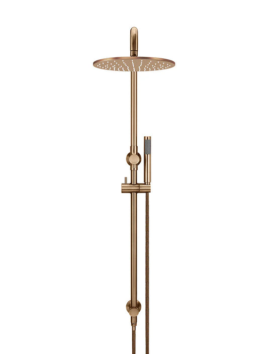 MEIR ROUND COMBINATION SHOWER RAIL, 300MM ROSE, SINGLE FUNCTION HAND SHOWER