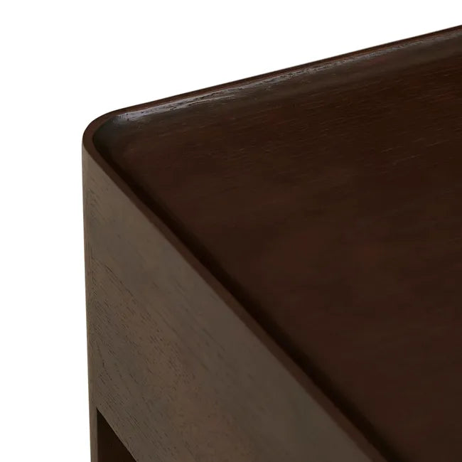 Tolv Tye Marble Bedside - Dark Emperador Marble - Smoked Oak