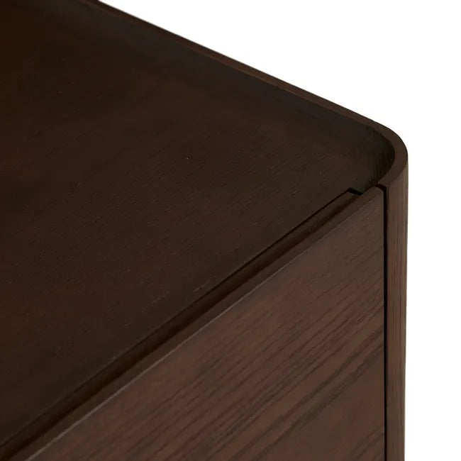 Tolv Tye Marble Bedside - Dark Emperador Marble - Smoked Oak