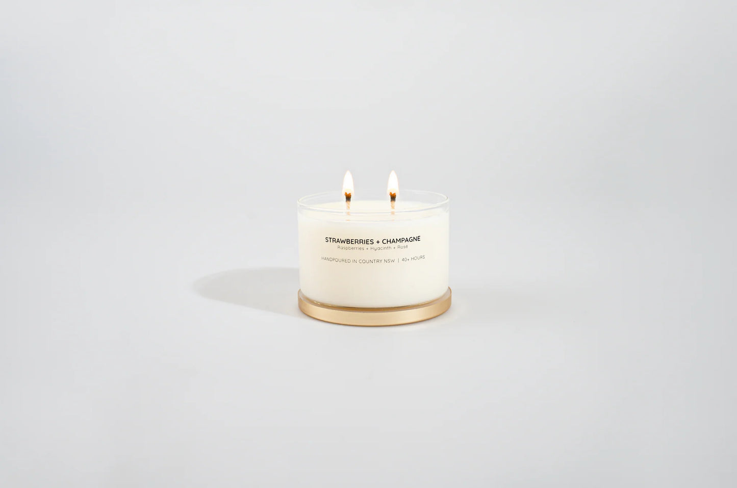 Strawberries + Champagne Gold Lid Soy Candle