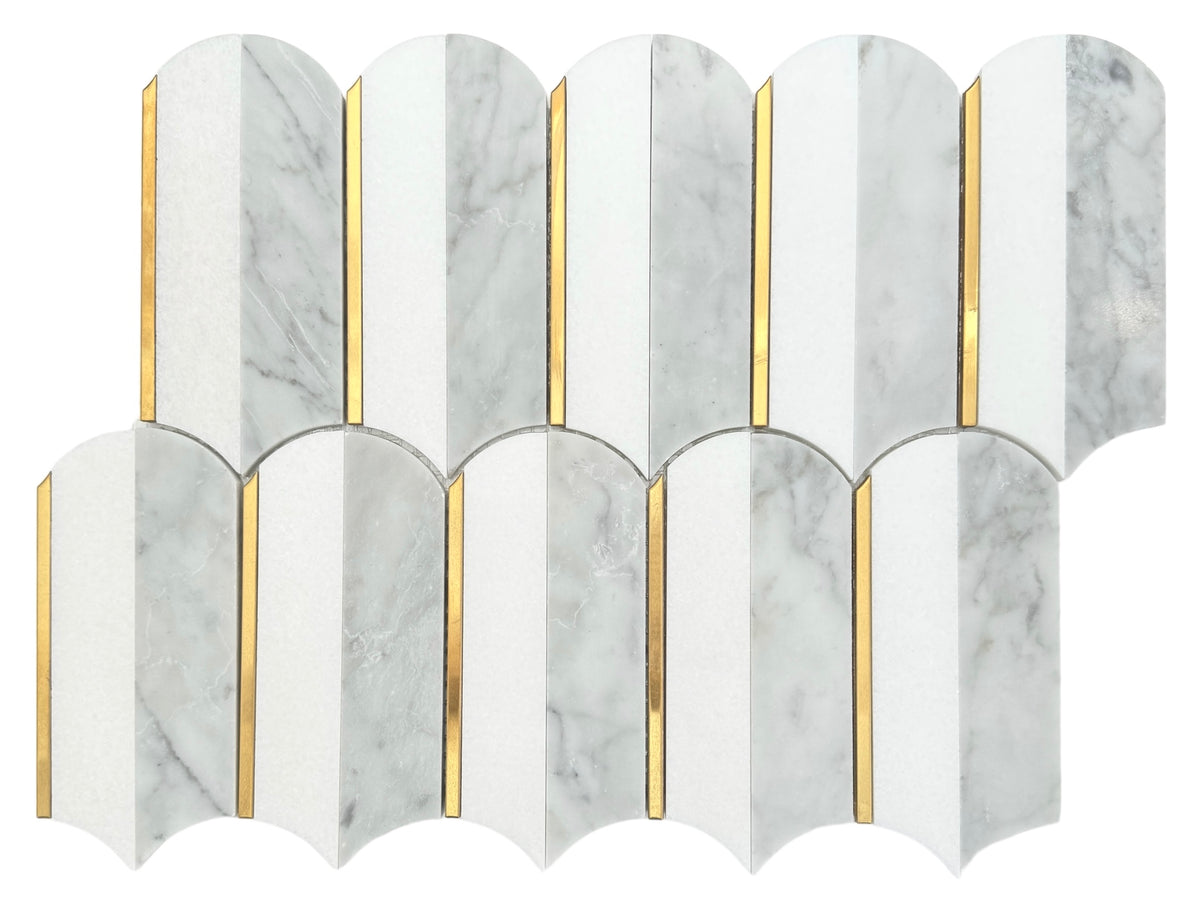 JUMBO FEATHER CARRARA+ THASSOS+ GOLD