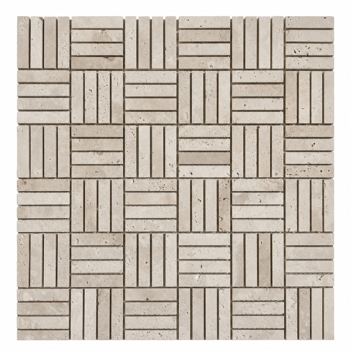 CROSS HATCH ITALIAN WHITE TRAVERTINE HONED