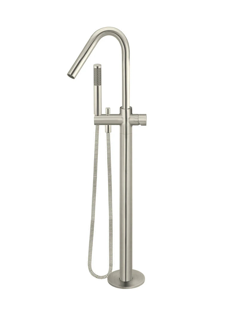 MEIR ROUND PINLESS FREESTANDING BATH SPOUT AND HAND SHOWER