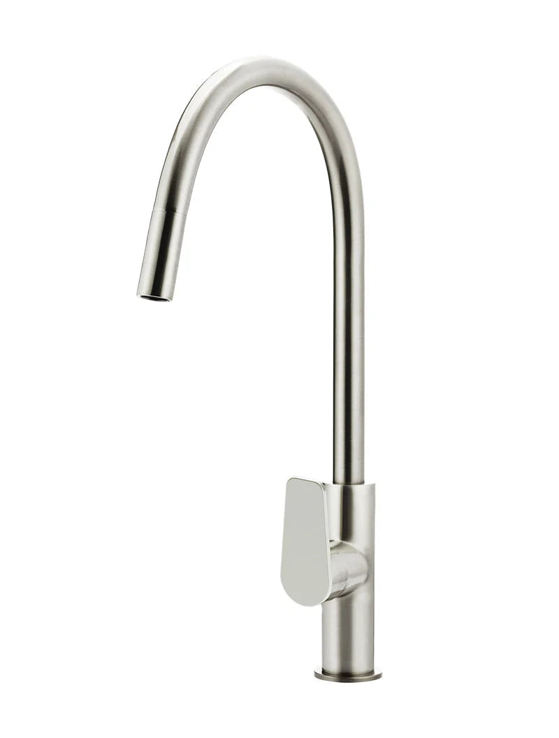 MEIR ROUND PADDLE PICCOLA PULL OUT KITCHEN MIXER TAP