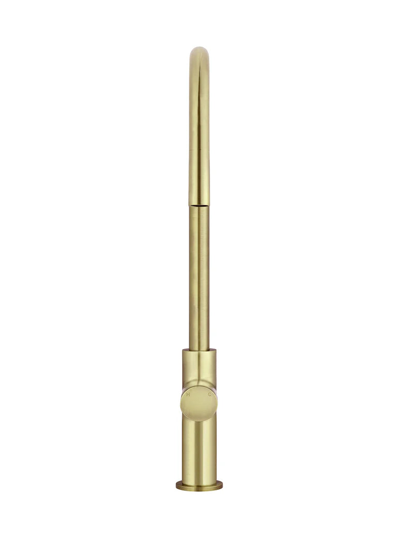 MEIR ROUND PINLESS PICCOLA PULL OUT KITCHEN MIXER TAP