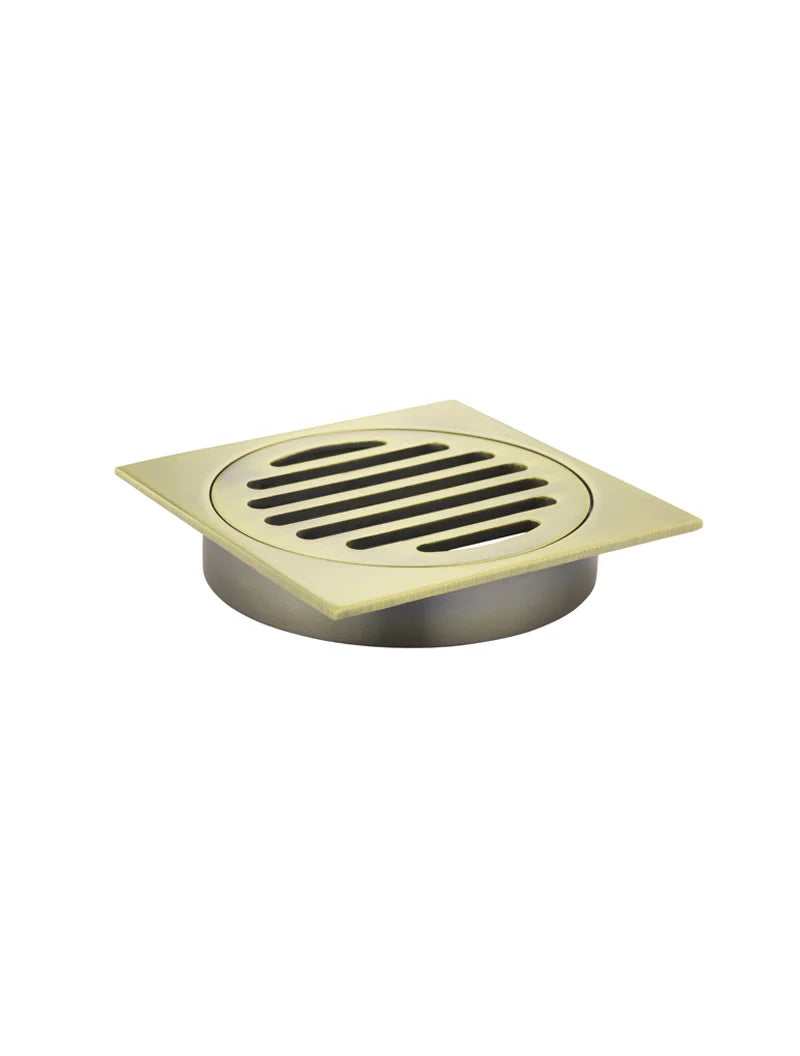 MEIR SQUARE FLOOR GRATE SHOWER DRAIN 100MM OUTLET